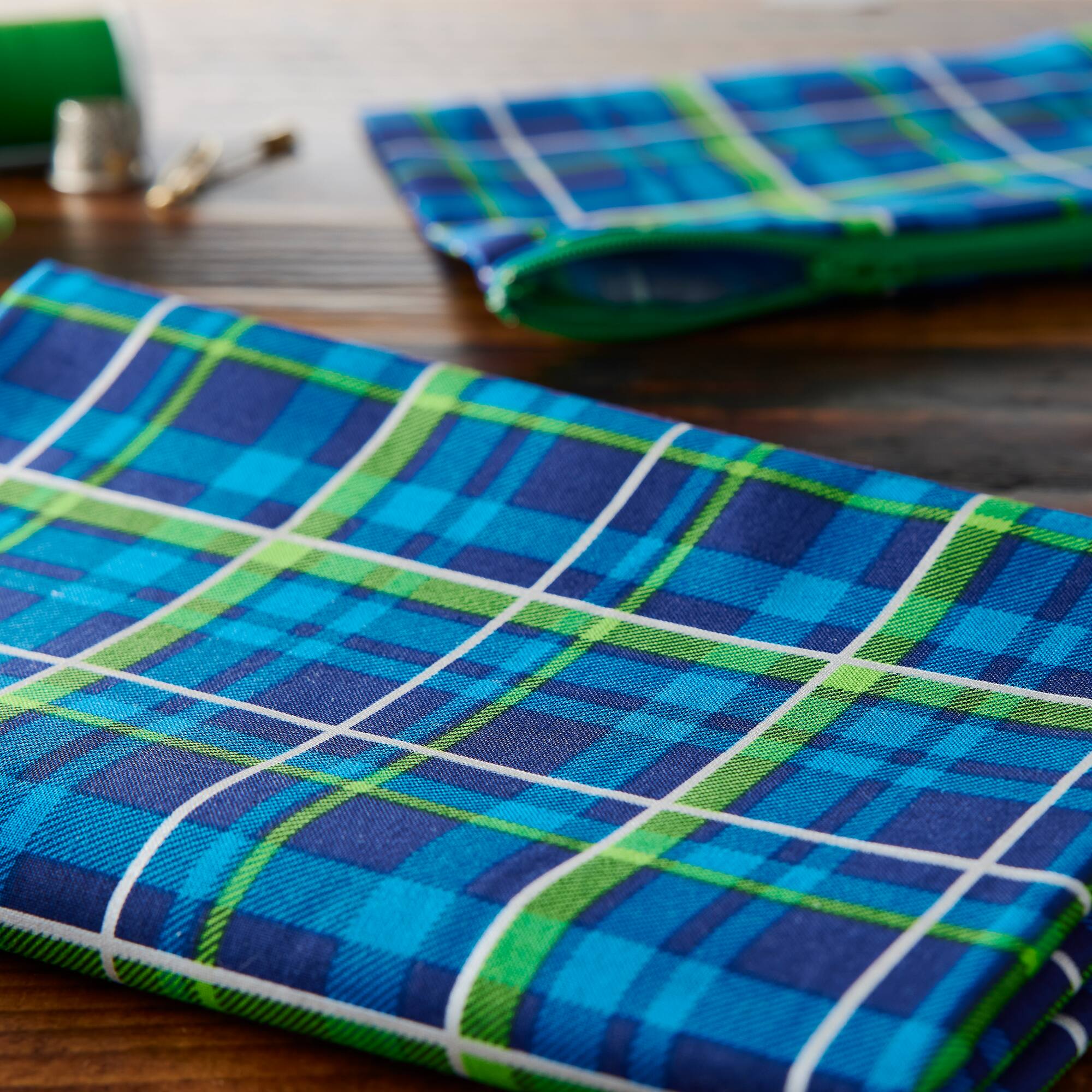 Fabric Traditions Blue Plaid Cotton Fabric